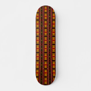 Skateboard Southwest Design Red Black Gold Tribal Motif