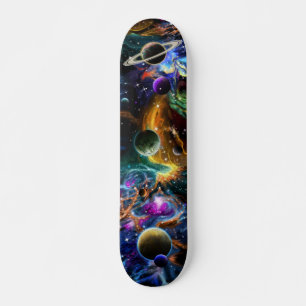 Skateboard Space Galaxy Planètes Nebula
