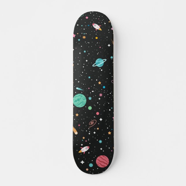 Skateboard Space Rocket Ships et Planètes (Devant)