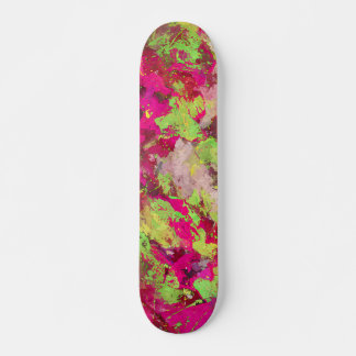 Skateboard Splash Grunge Rose Néon Vert