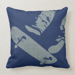 Skateboard-Sprung - Blaue Wirbelschleppe Kissen