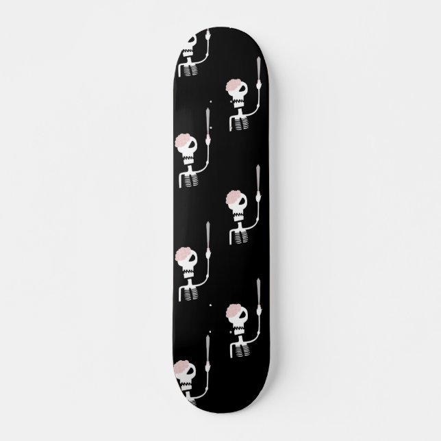Skateboard Squelette d'Halloween avec épée (Devant)