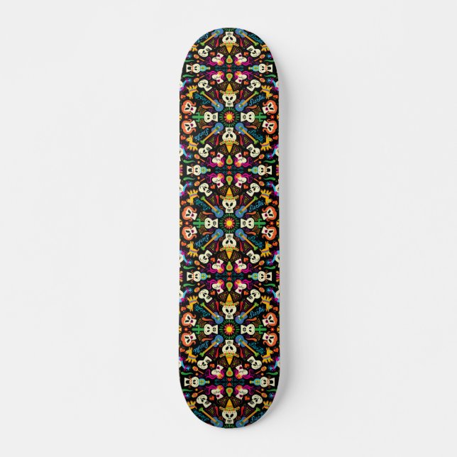 Skateboard Squelette mexicain célébrant le Jour des morts (Devant)
