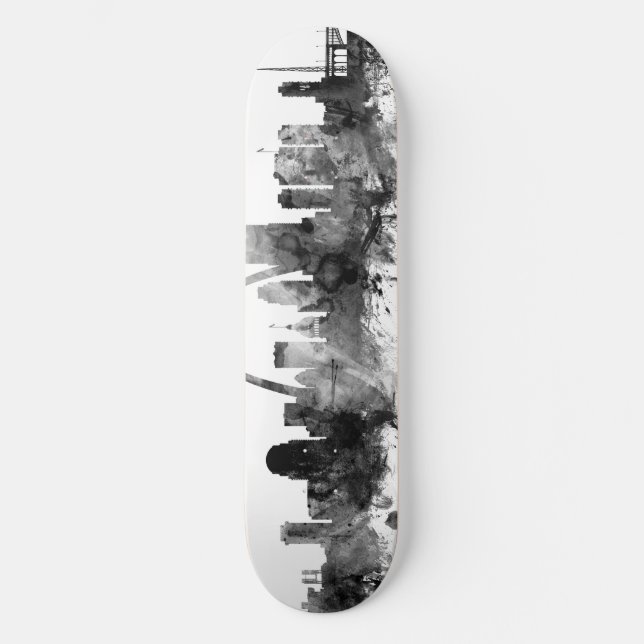 Skateboard St Louis Missouri Skyline noir blanc (Recto)