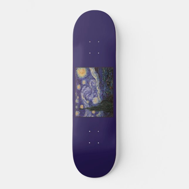 Skateboard Starry Night, Van Gogh French Town Saint Remy Skat (Recto)