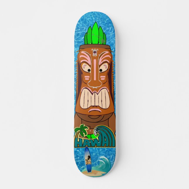 Skateboard Statue Hawaï de Tiki (Devant)