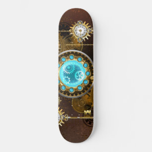 Skateboard Steampunk Arrière - plan rouillé avec des lentille