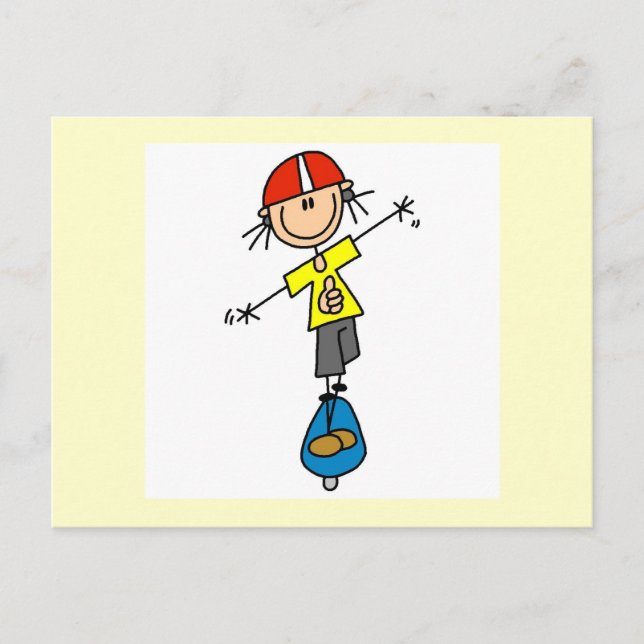 Skateboard Stickfigur Postkarte (Vorderseite)