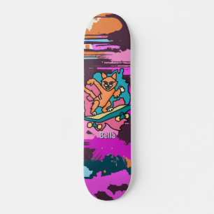 Skateboard Street Retro Chat sur Skate Drôle