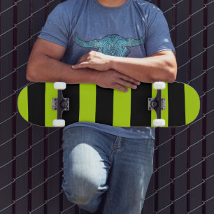 Skateboard Stripes inégales - Lime vert et noir