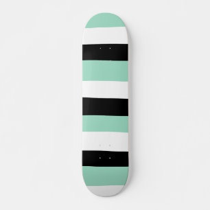 Skateboard Stripes inégales - Mint vert, blanc et noir