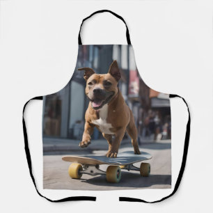 Skateboard Stunt: Ein Staffy für unterwegs Schürze