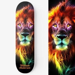Skateboard Style Cool brillant Lion Fiery