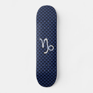 Skateboard Style de fibre de carbone de bleu marine de signe