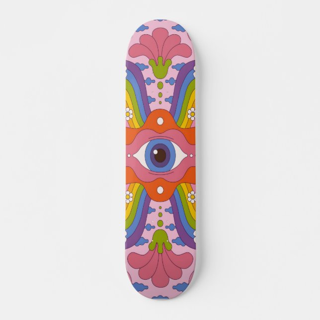 Skateboard Style hippie psychédélique grand oeil (Devant)