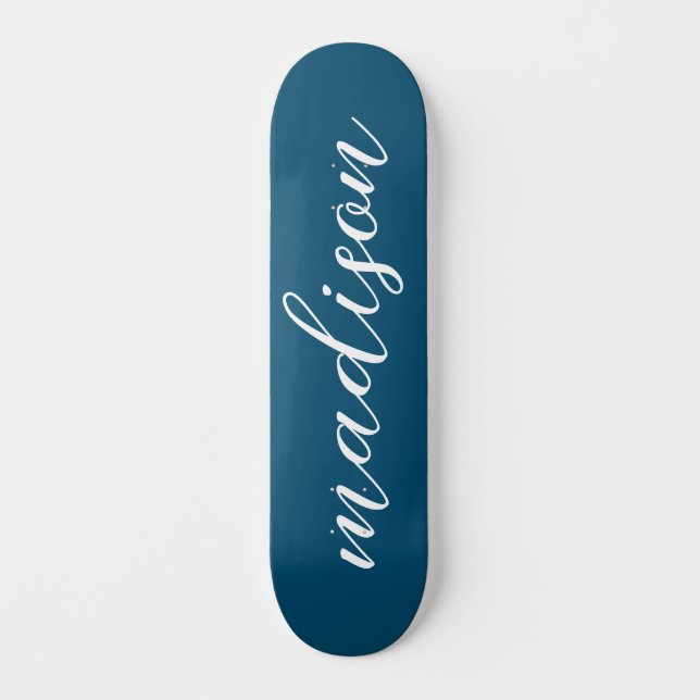 Skateboard Stylish Signature simple Marine Bleu Monogramme (Recto)