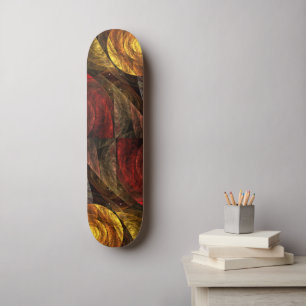Skateboard Sun Flower Floral Moderne Art Motif Abstrait