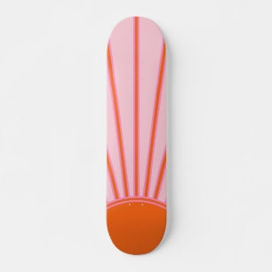 Skateboard Sun Sunrise Pastel Pink et Orange Sunshine