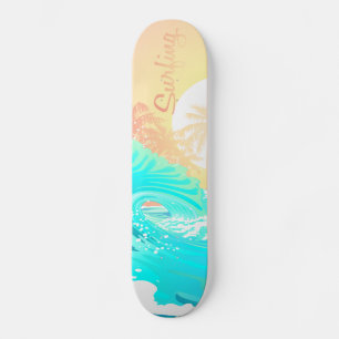 Skateboard Sunrise Surfer