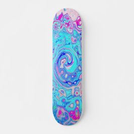 Skateboard Super Abstrait Retro Robin's Oeuf Blue Swirl