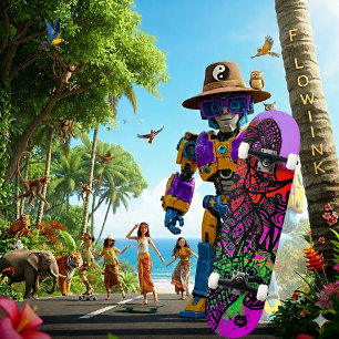 Skateboard Super coloré Abstrait