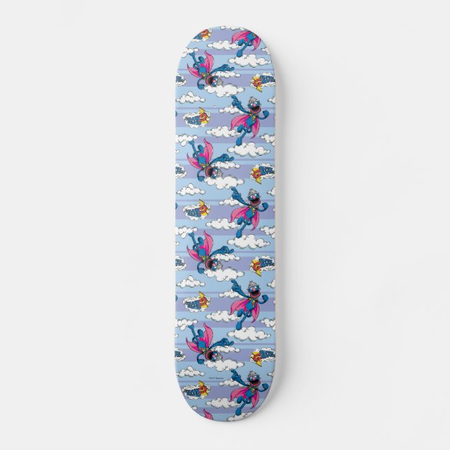 Skateboard Super Grover Comic Rayé Bleu Motif (Recto)