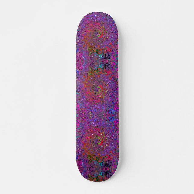 Skateboard Super psychédélique Magenta Retro Liquide Swirl (Devant)