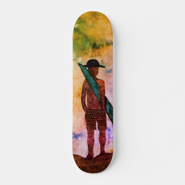 Skateboard Surf Watercolor Art Skate (Devant)