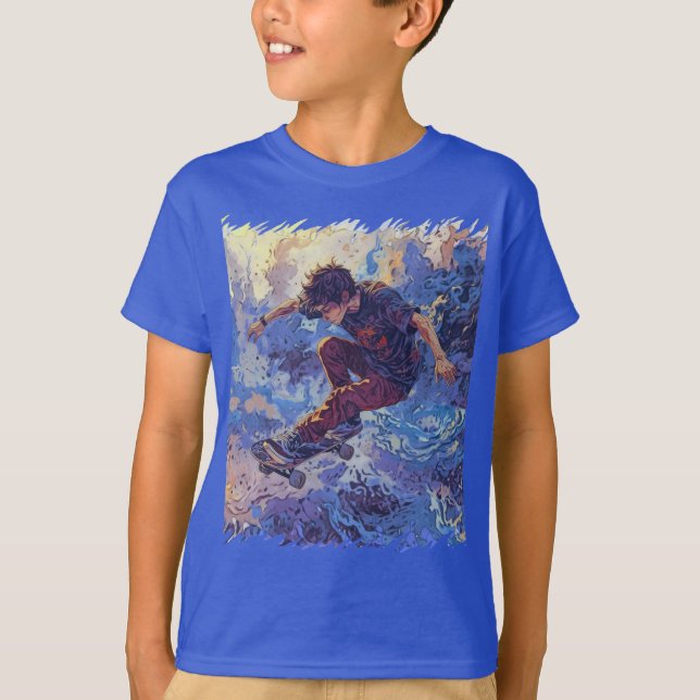 Skateboard Surfing - Skateboarddesign T-Shirt (Vorderseite)