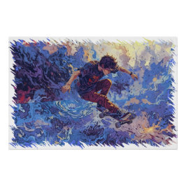 Skateboard Surfing - Skateboarder Poster
