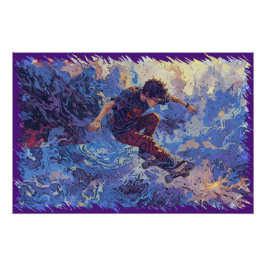 Skateboard Surfing - Skateboarder Poster