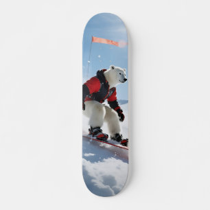 Skateboard Surreal Polar Bear Snowboard Aventure hivernale