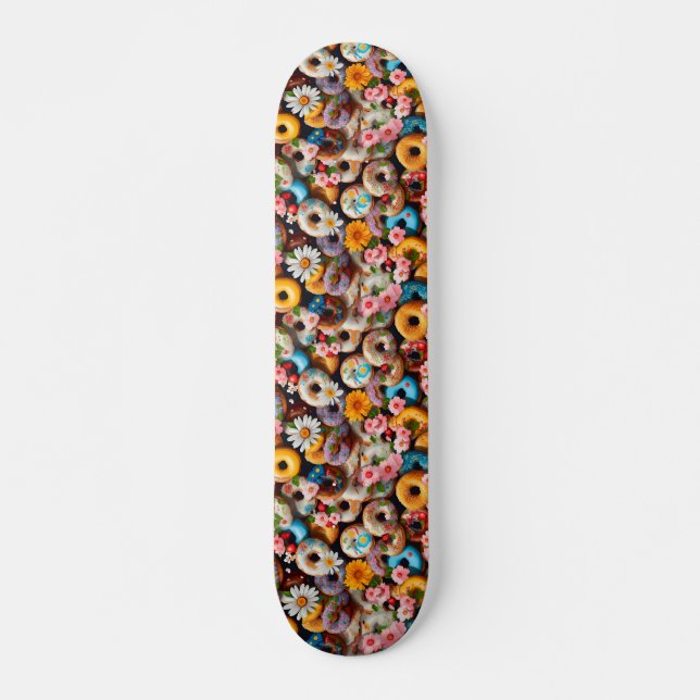 Skateboard Sweet Donuts Seamless Pattern Design (Devant)