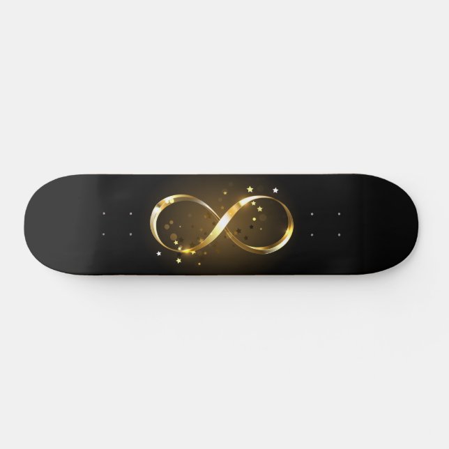Skateboard Symbole d'infini doré (Horz)