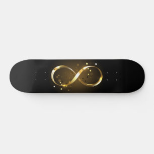 Skateboard Symbole d'infini doré