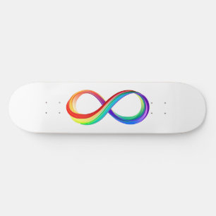 Skateboard Symbole d'infinité arc-en-ciel stratifié