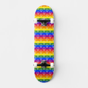 Skateboard Symbole féminin Motif arc-en-ciel