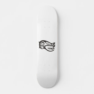 Skateboard Symbole hibou noir