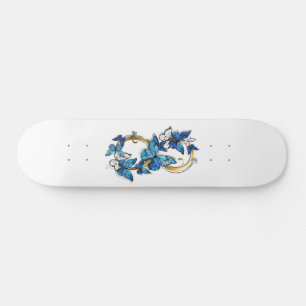 Skateboard Symbole infini de papillons Morpho bleus