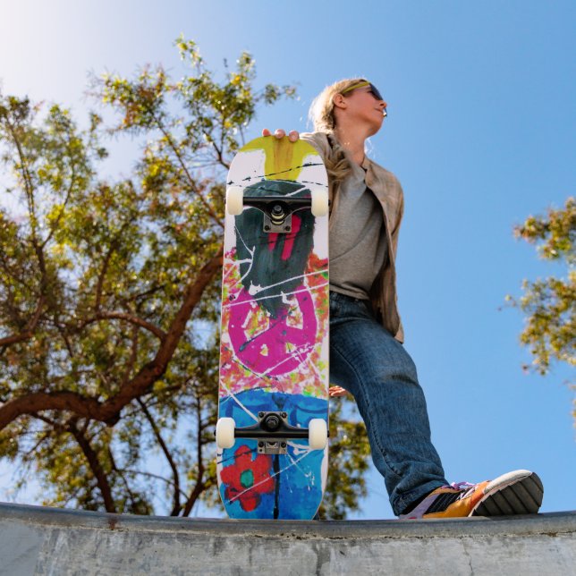 Skateboard SYMBOLE super DE LA PAIX Hippie (Extérieur 1)