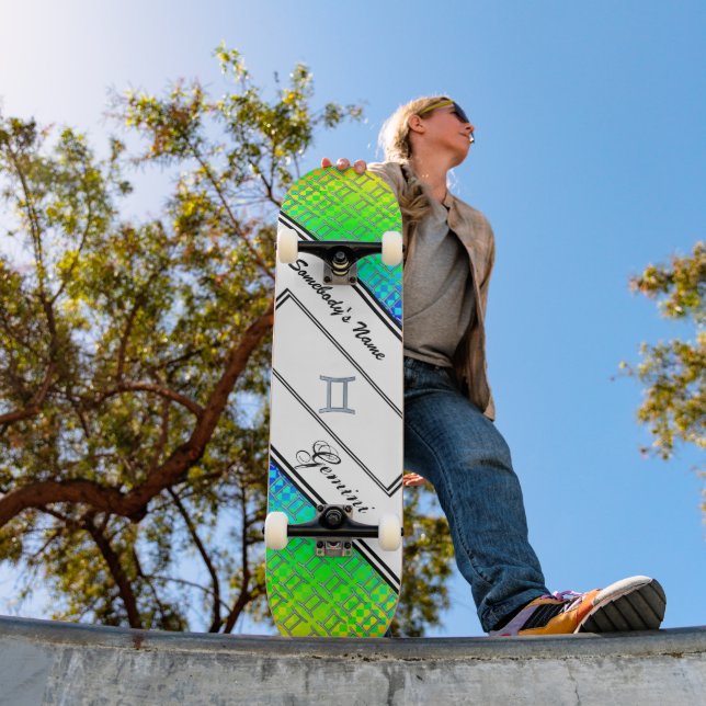 Skateboard Symbole Zodiaque Gemini Élément par Kenneth Yoncic (Extérieur 1)
