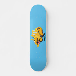 Skateboard Sympa joli caractère de dessin humoristique au bul