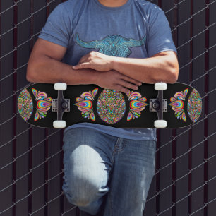Skateboard T-Shirt Bio pour Enfants Motif Psychédélique Œuf d