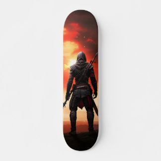 Skateboard Tabla de Skate Hombre Mercenario en el Atardecer