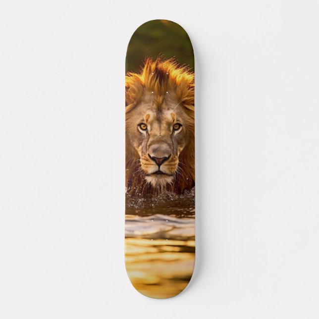 Skateboard Tabla de Skate León Poderoso Cruzando un Río (Devant)