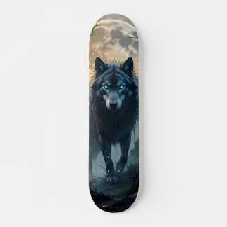 Skateboard Tabla de Skate Lobo Feroz con luna llena