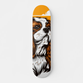 Skateboard Tabla de Skate Perro de Pelaje Marrón y Blanco
