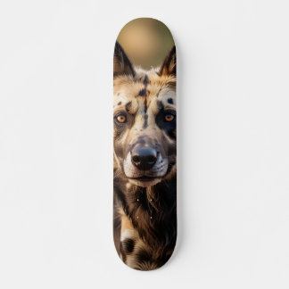 Skateboard Tabla de Skate Perro Salvaje Africano Atento