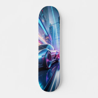 Skateboard Tabla de Skate Vehículo en una Ciudad Futurista