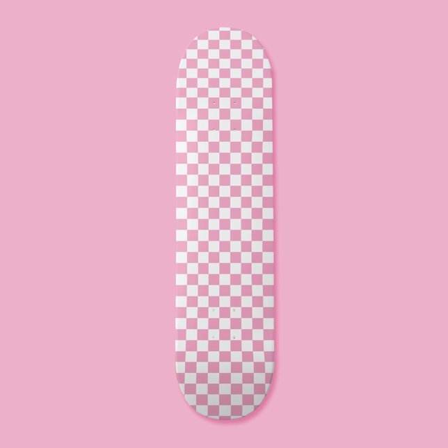 Skateboard Tableau de bord À damiers Motif rose des années 90 (Créateur téléchargé)